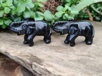 Polished Black Onyx Elephant Carvings - sold per item - From Brazil - Toprock Gemstones and Minerals 
