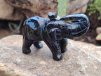 Polished Black Onyx Elephant Carvings - sold per item - From Brazil - Toprock Gemstones and Minerals 