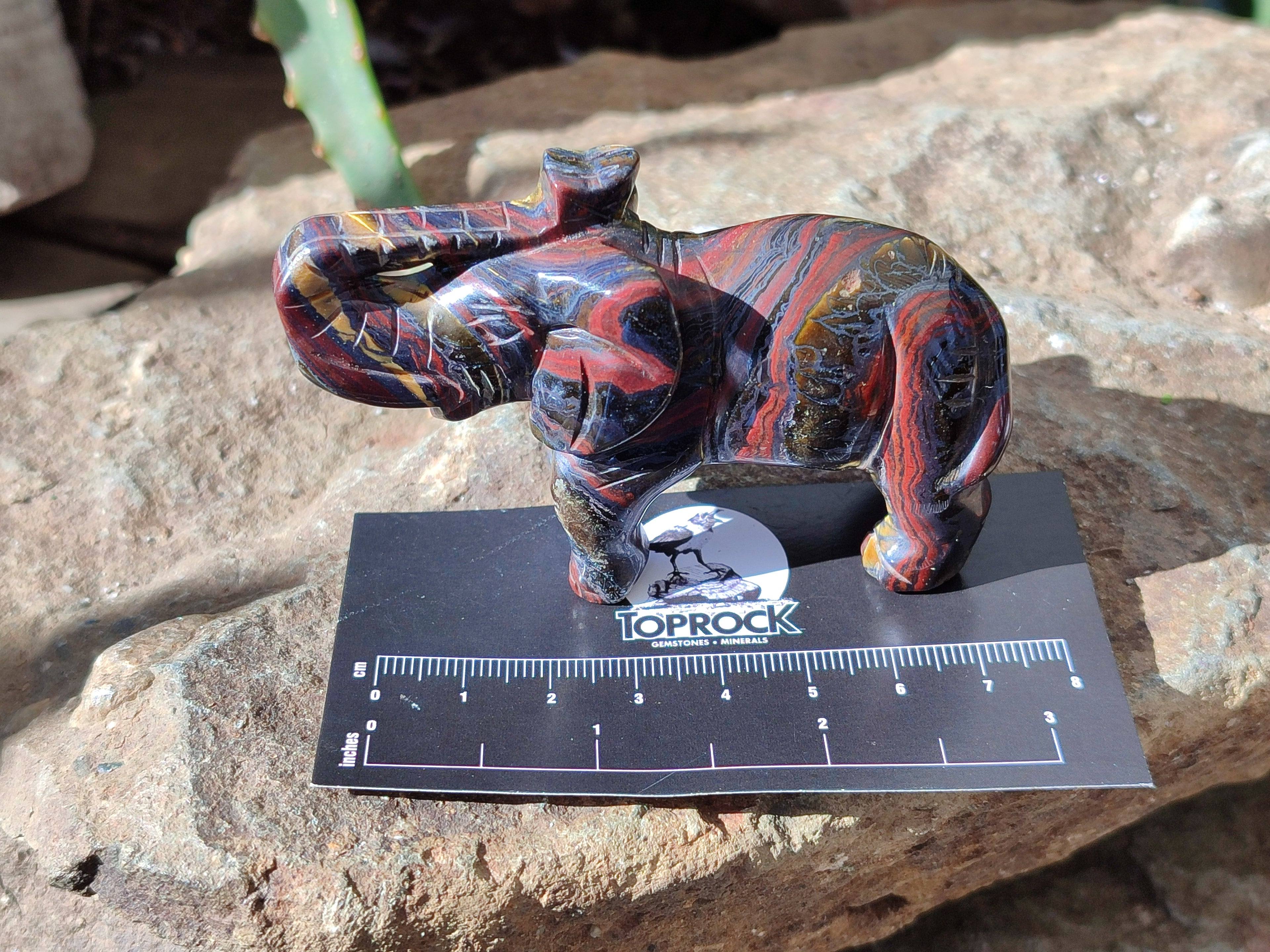 Polished Tiger Iron Banded Ironstone Jasper Elephant Carving - sold per item - From Australia - Toprock Gemstones and Minerals 