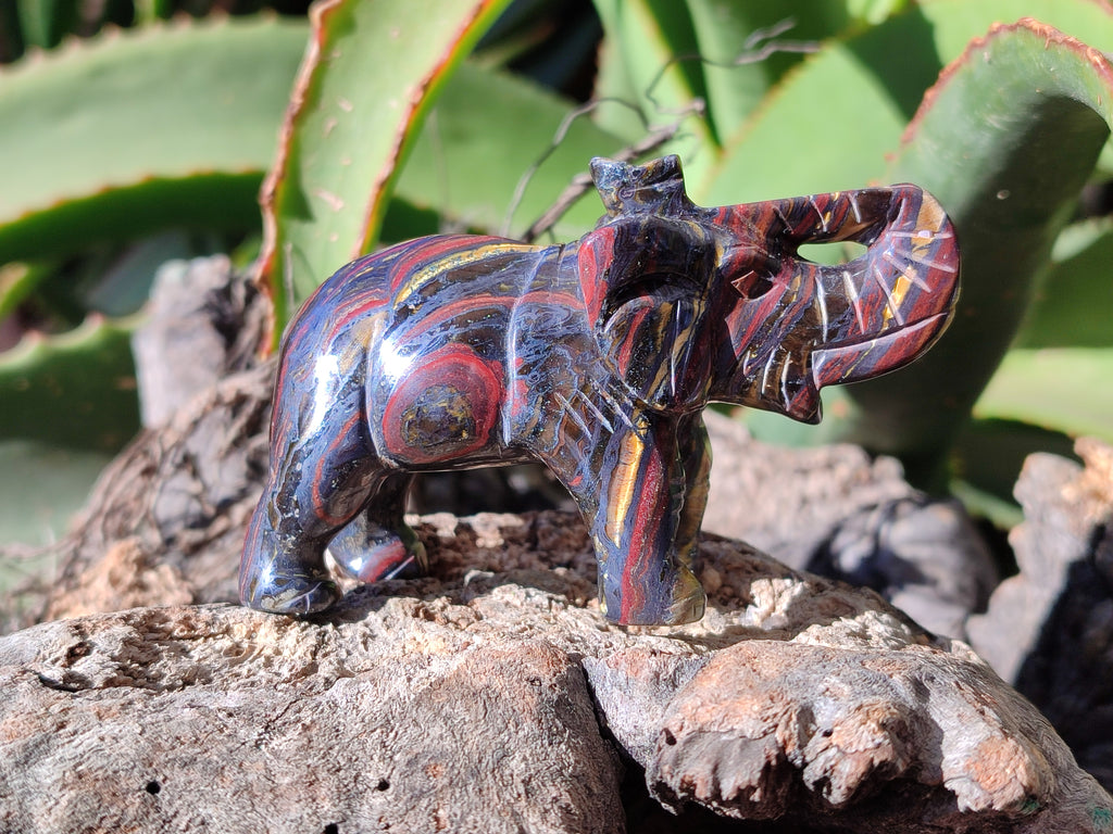 Polished Tiger Iron Banded Ironstone Jasper Elephant Carving - sold per item - From Australia - Toprock Gemstones and Minerals 