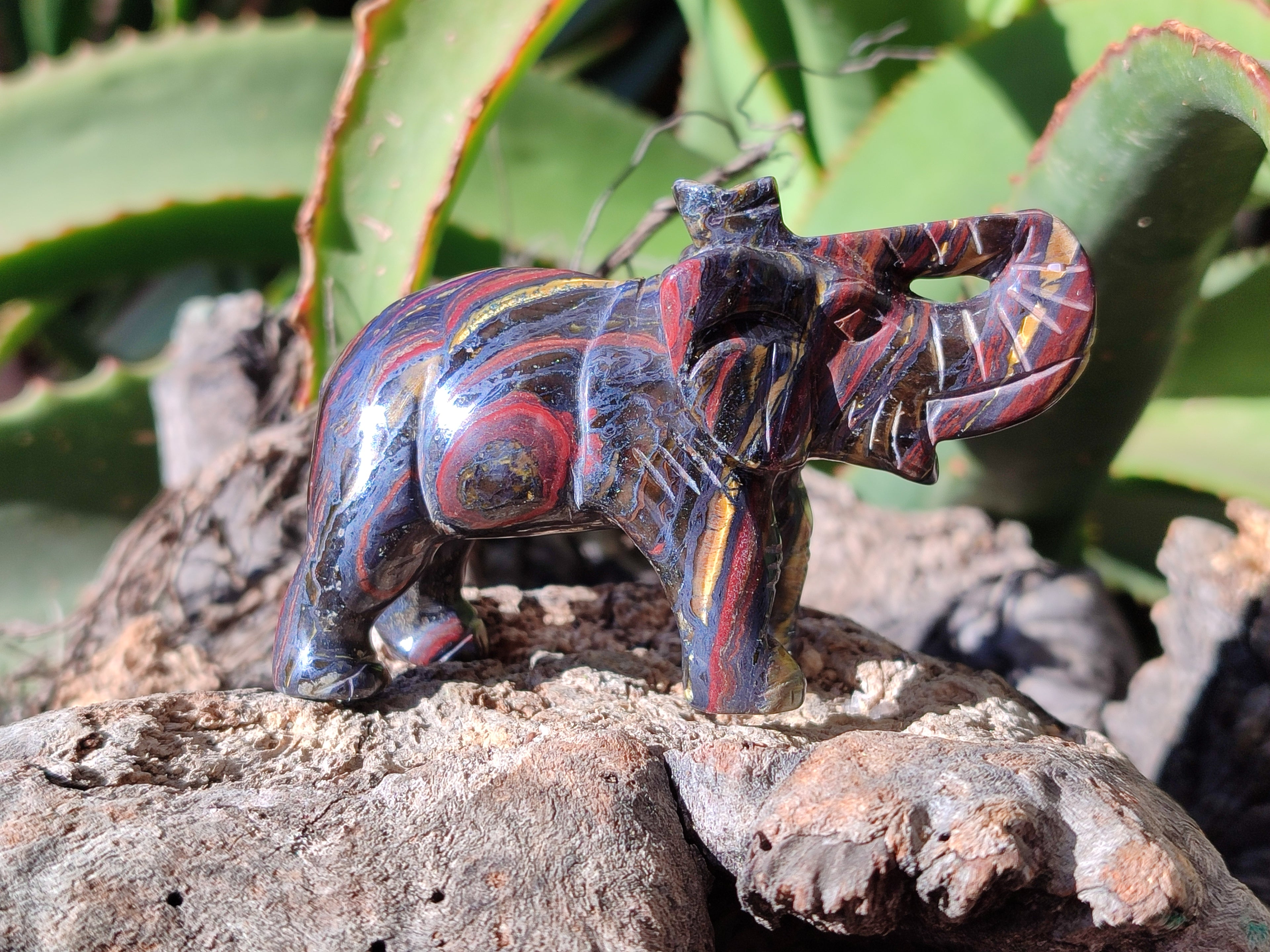 Polished Tiger Iron Banded Ironstone Jasper Elephant Carving - sold per item - From Australia - Toprock Gemstones and Minerals 
