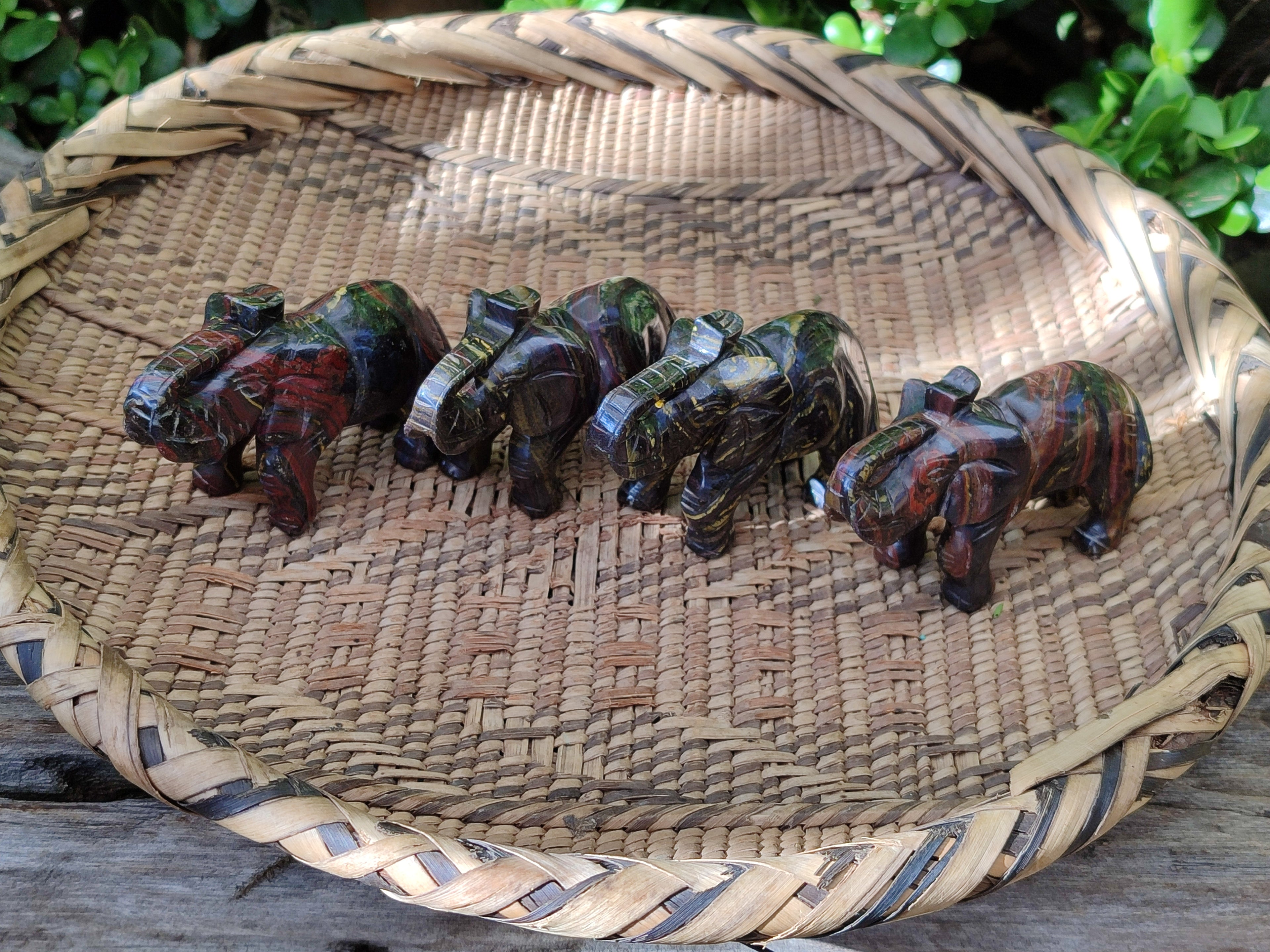 Polished Tiger Iron Banded Ironstone Jasper Elephant Carving - sold per item - From Australia - Toprock Gemstones and Minerals 