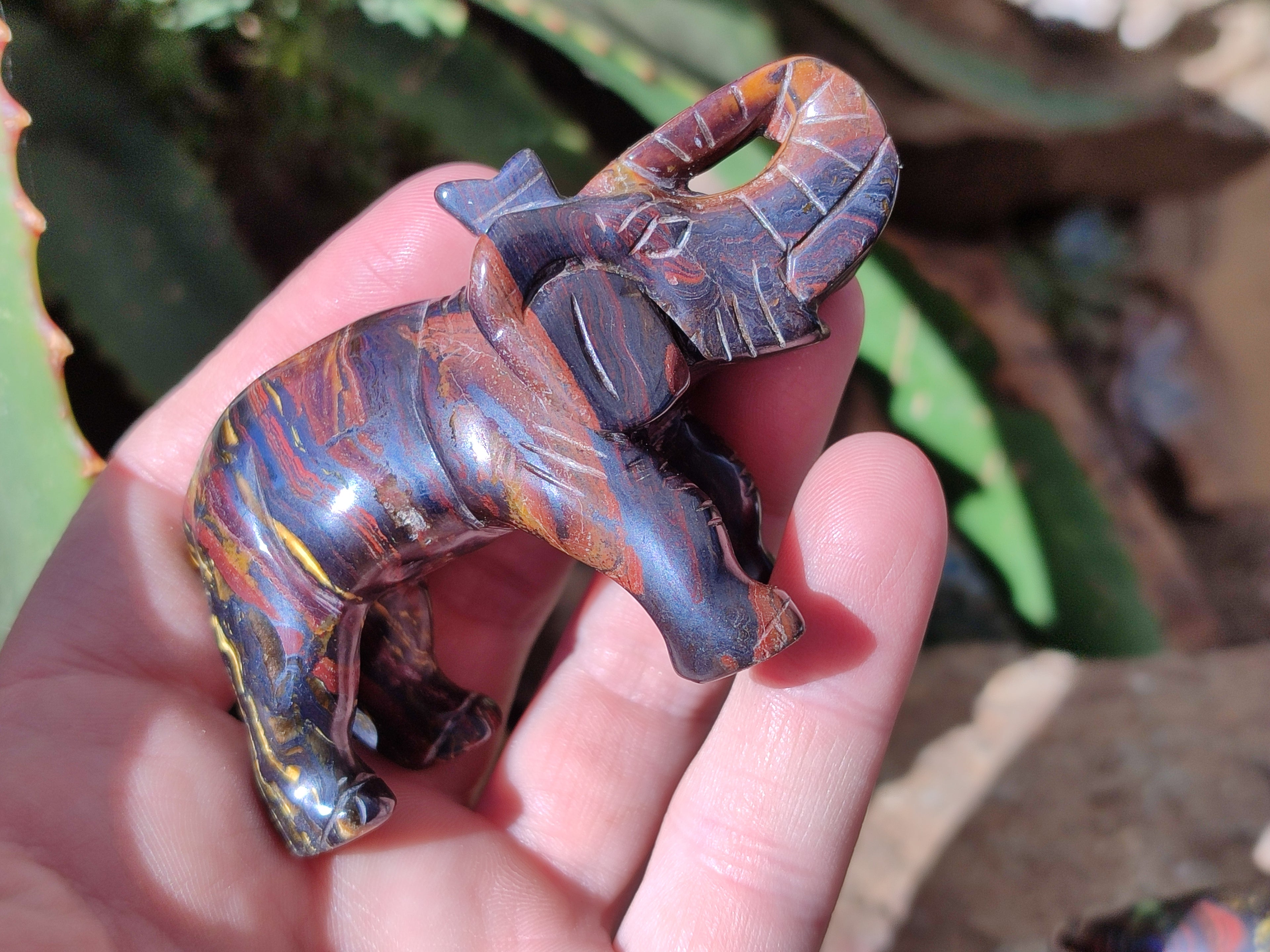 Polished Tiger Iron Banded Ironstone Jasper Elephant Carving - sold per item - From Australia - Toprock Gemstones and Minerals 