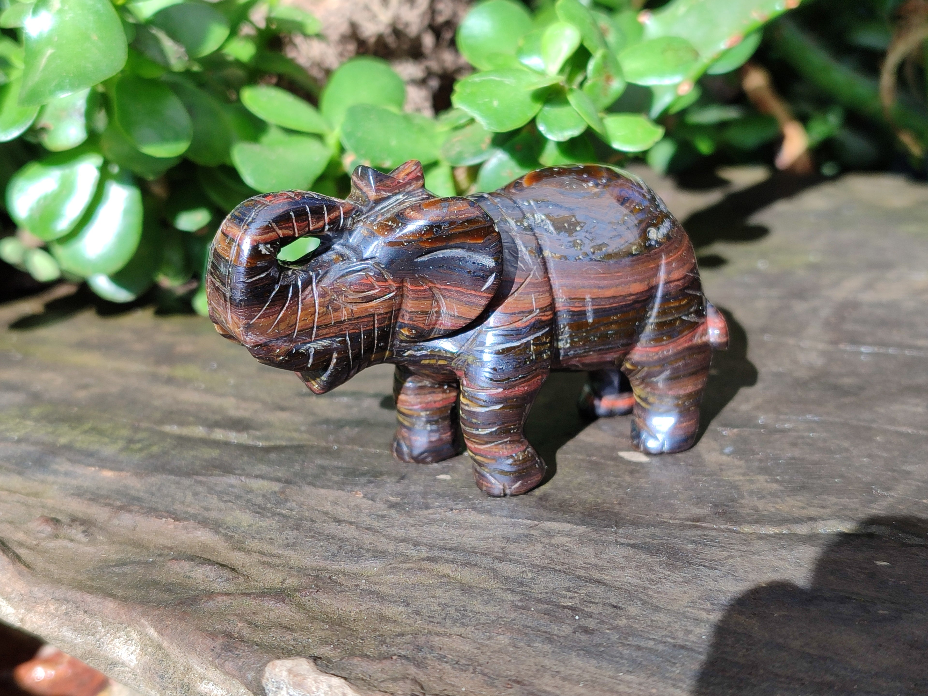 Polished Tiger Iron Banded Ironstone Jasper Elephant Carving - sold per item - From Australia - Toprock Gemstones and Minerals 