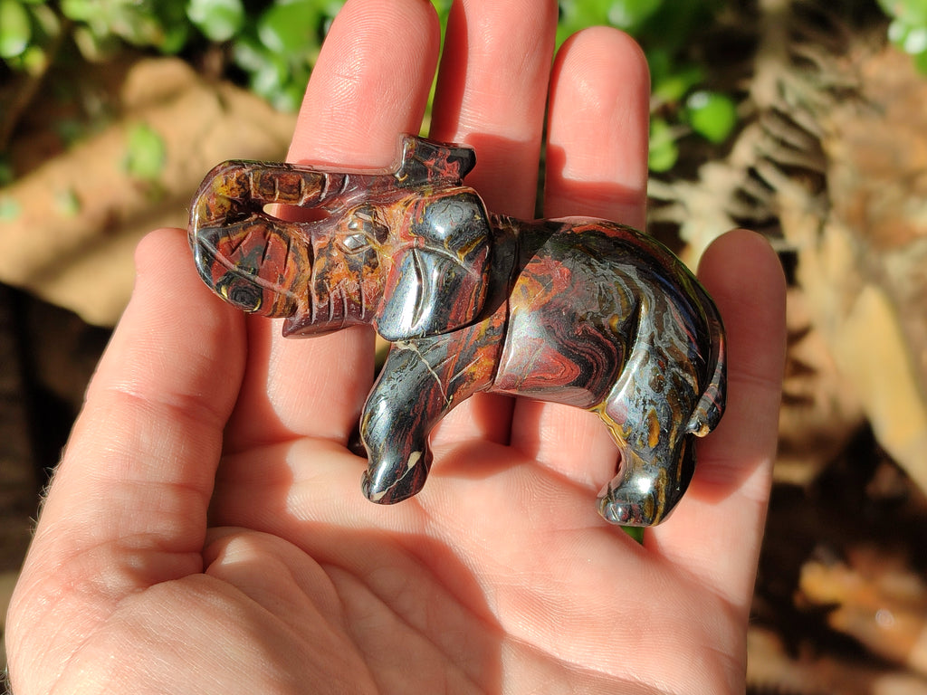 Polished Tiger Iron Banded Ironstone Jasper Elephant Carving - sold per item - From Australia - Toprock Gemstones and Minerals 