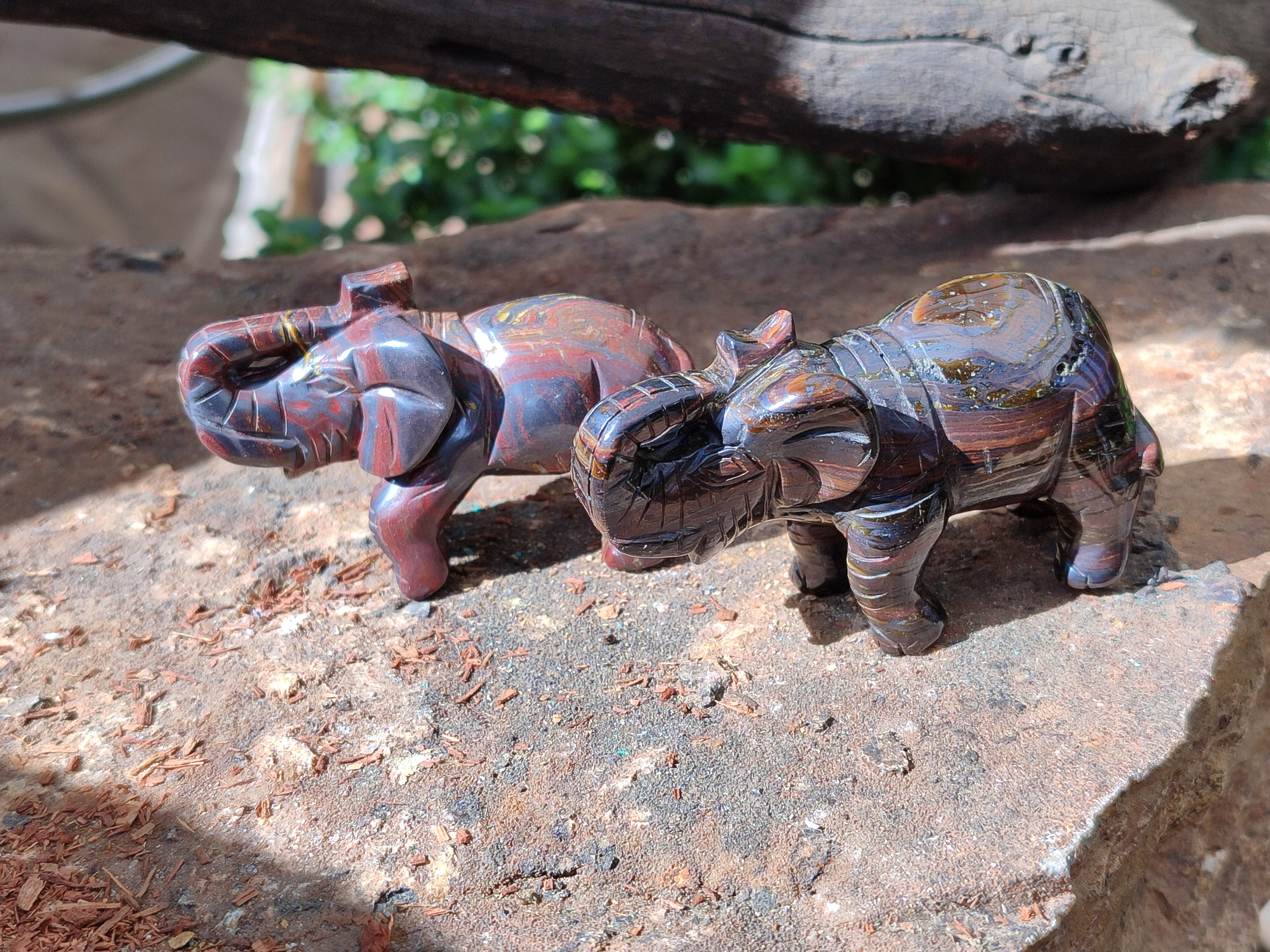 Polished Tiger Iron Banded Ironstone Jasper Elephant Carving - sold per item - From Australia - Toprock Gemstones and Minerals 