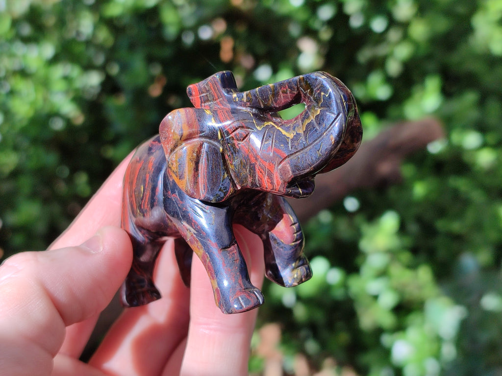 Polished Tiger Iron Banded Ironstone Jasper Elephant Carving - sold per item - From Australia - Toprock Gemstones and Minerals 