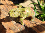 Polished Unakite Elephant Carving - sold per item - From South Africa - Toprock Gemstones and Minerals 