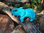 Polished Blue Howlite Elephant Carving - sold per item - From Zimbabwe - Toprock Gemstones and Minerals 