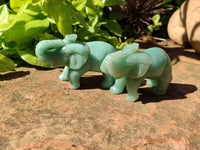 Polished Aventurine Elephant Carving - sold per item - From Zimbabwe