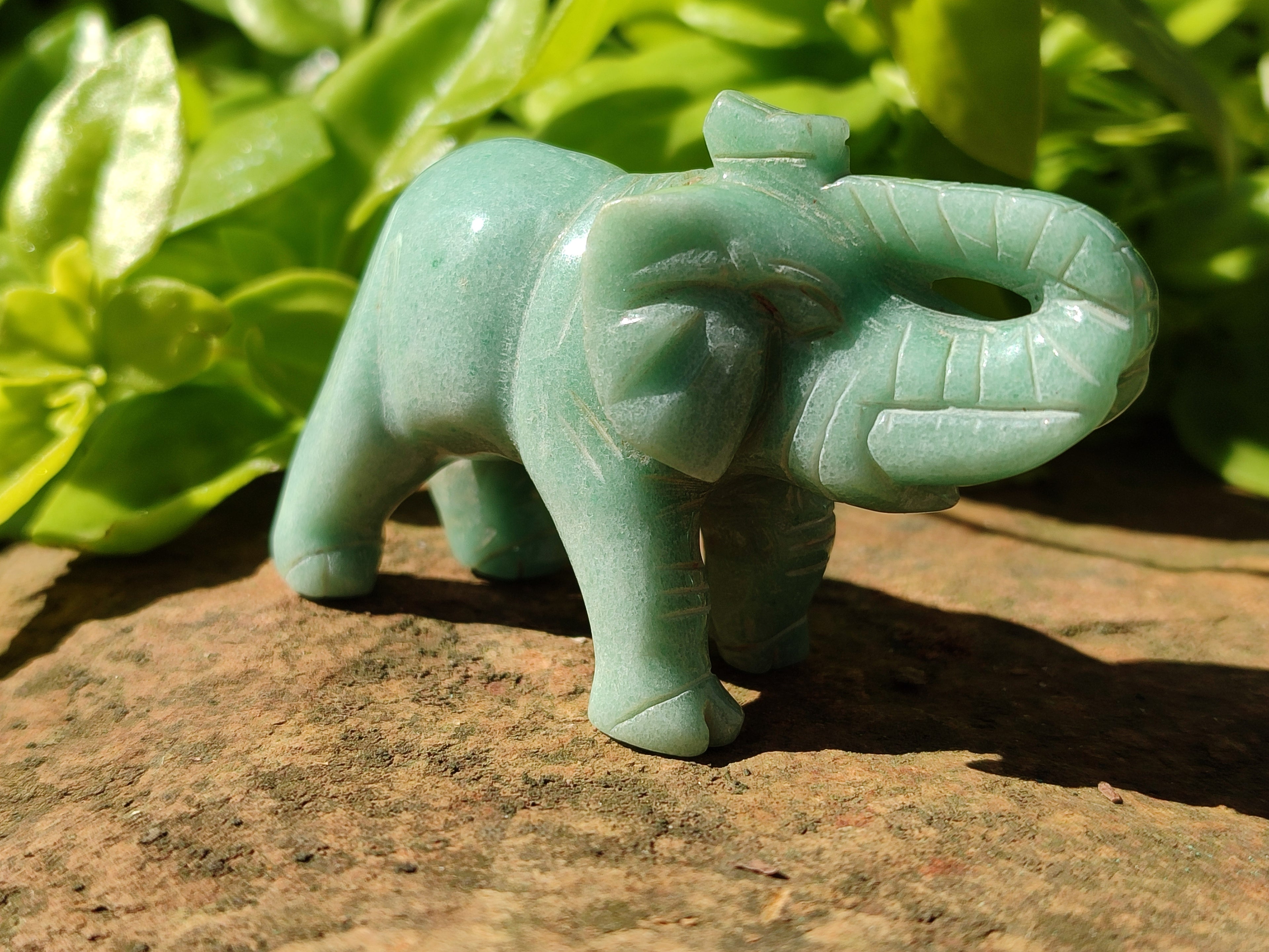 Polished Aventurine Elephant Carving - sold per item - From Zimbabwe - Toprock Gemstones and Minerals 