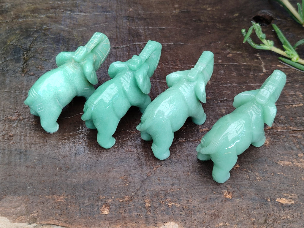 Polished Aventurine Elephant Carving - sold per item - From Zimbabwe - Toprock Gemstones and Minerals 