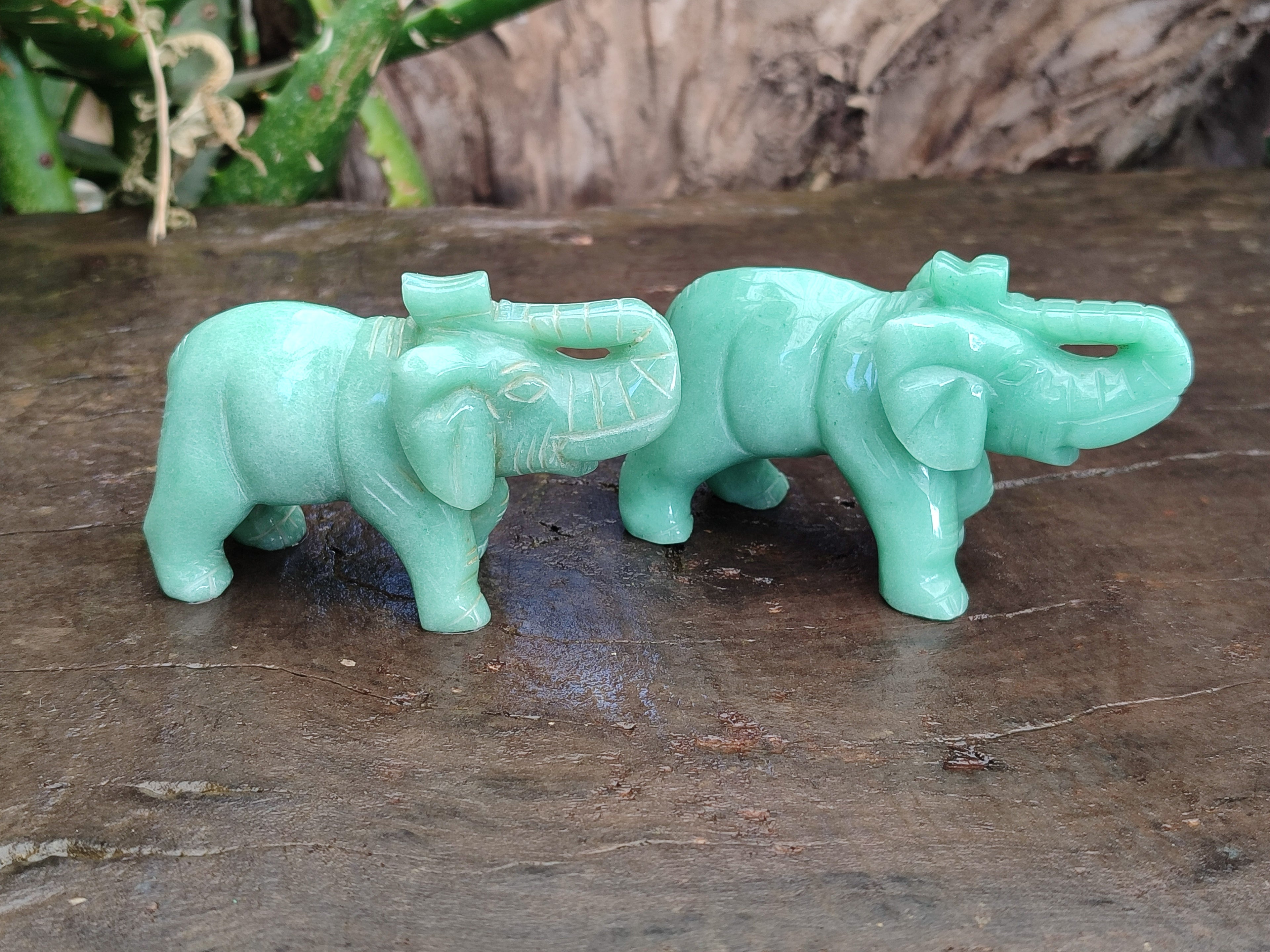 Polished Aventurine Elephant Carving - sold per item - From Zimbabwe - Toprock Gemstones and Minerals 