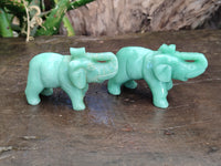 Polished Aventurine Elephant Carving - sold per item - From Zimbabwe