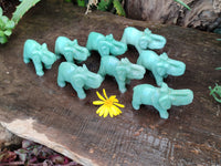 Polished Aventurine Elephant Carving - sold per item - From Zimbabwe