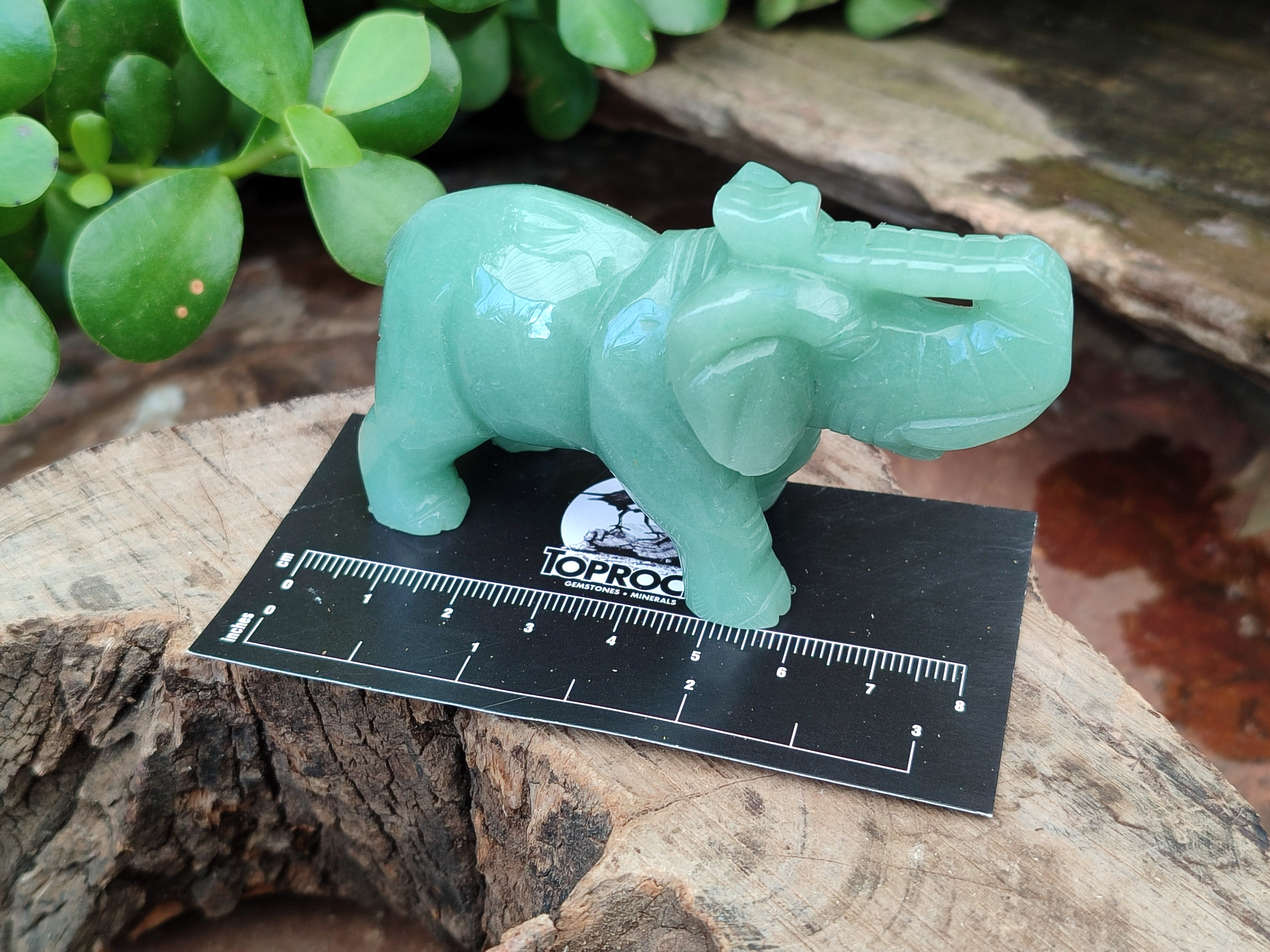 Polished Aventurine Elephant Carving - sold per item - From Zimbabwe - Toprock Gemstones and Minerals 