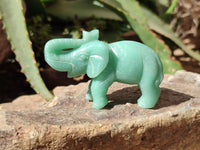 Polished Aventurine Elephant Carving - sold per item - From Zimbabwe
