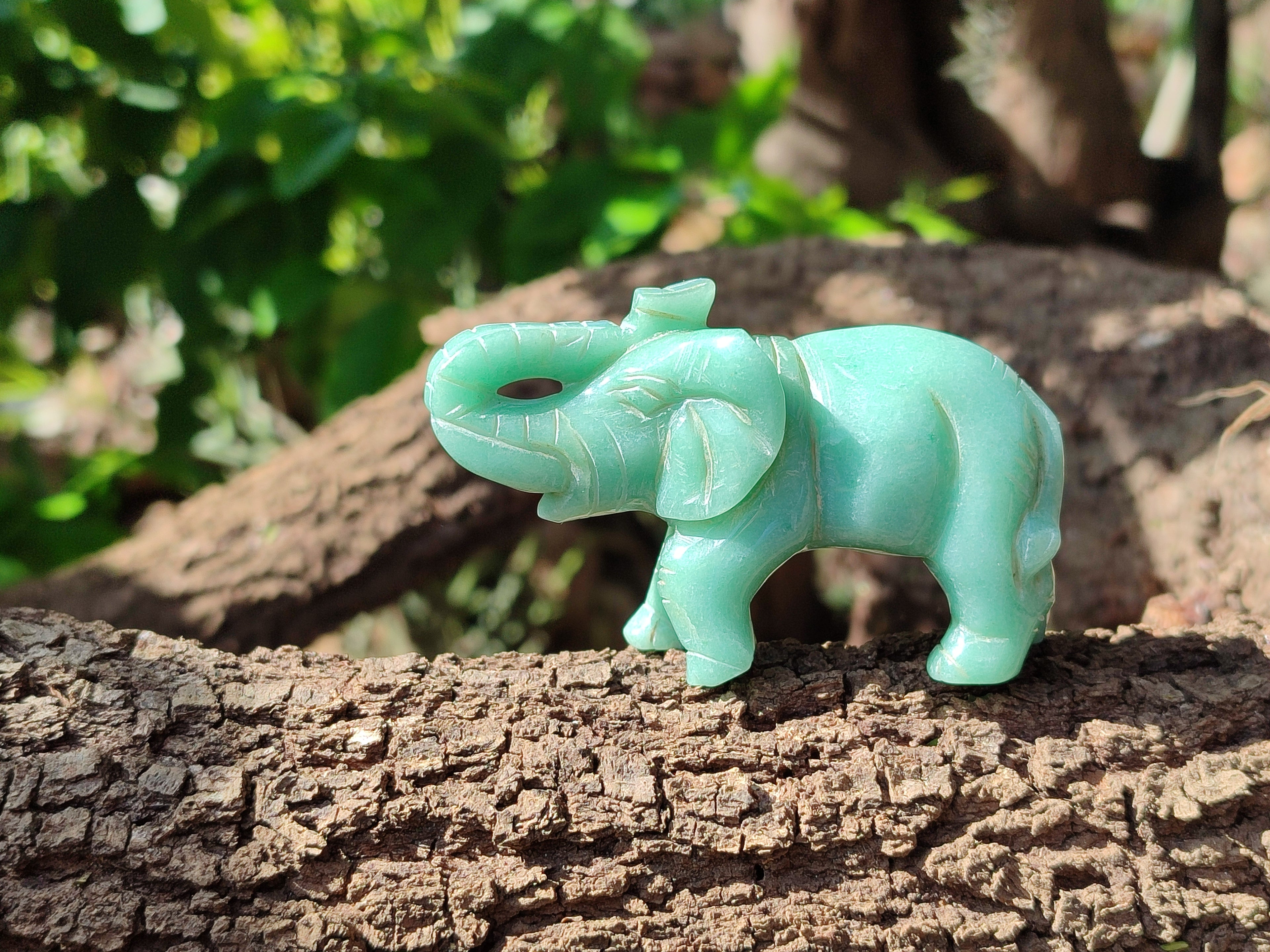 Polished Aventurine Elephant Carving - sold per item - From Zimbabwe - Toprock Gemstones and Minerals 