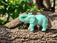Polished Aventurine Elephant Carving - sold per item - From Zimbabwe