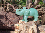 Polished Aventurine Elephant Carving - sold per item - From Zimbabwe - Toprock Gemstones and Minerals 
