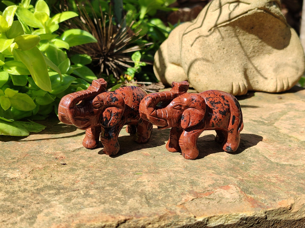 Polished Mahogany Obsidian Elephant Carving - sold per item - From USA - Toprock Gemstones and Minerals 