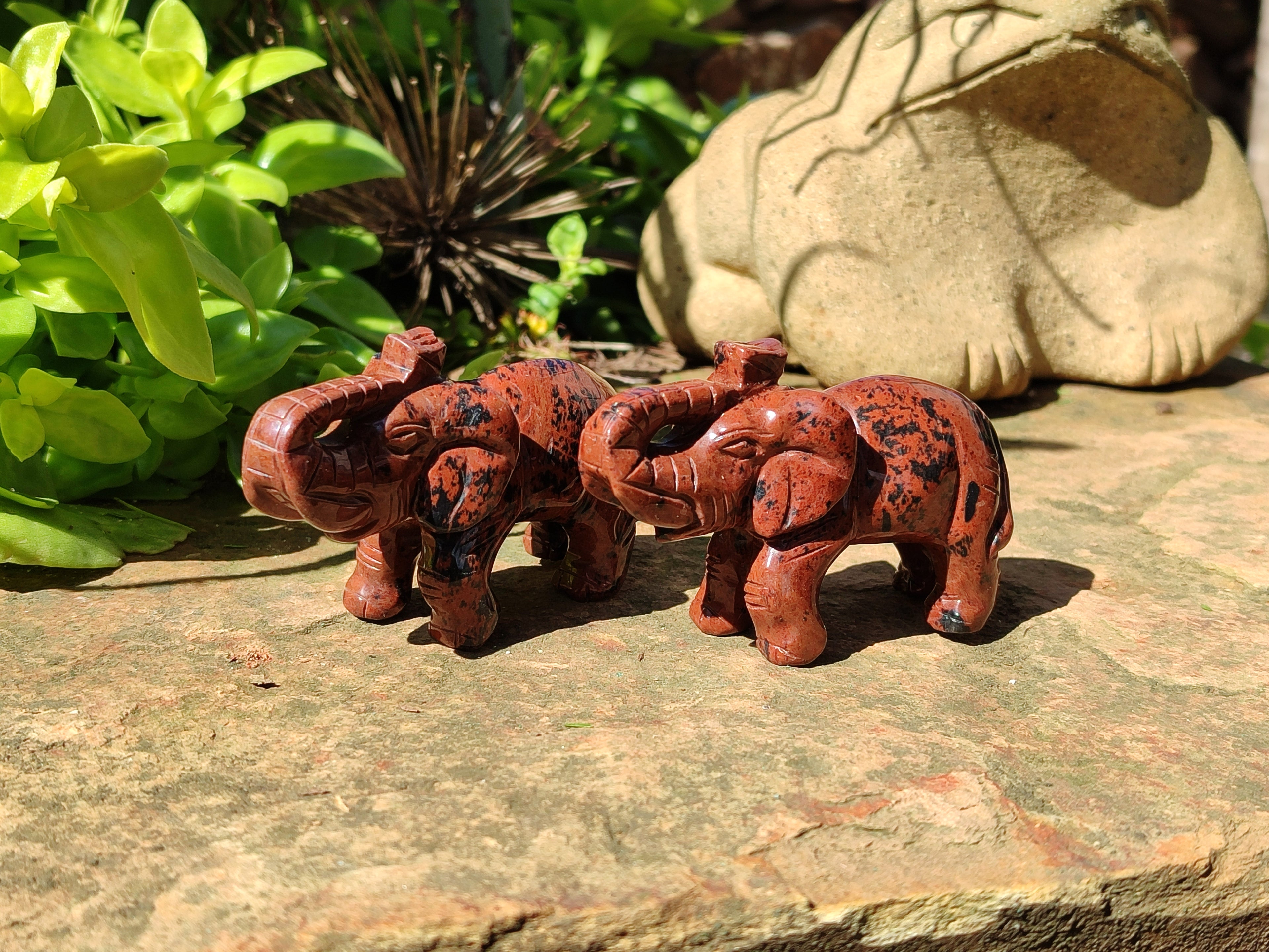Polished Mahogany Obsidian Elephant Carving - sold per item - From USA - Toprock Gemstones and Minerals 