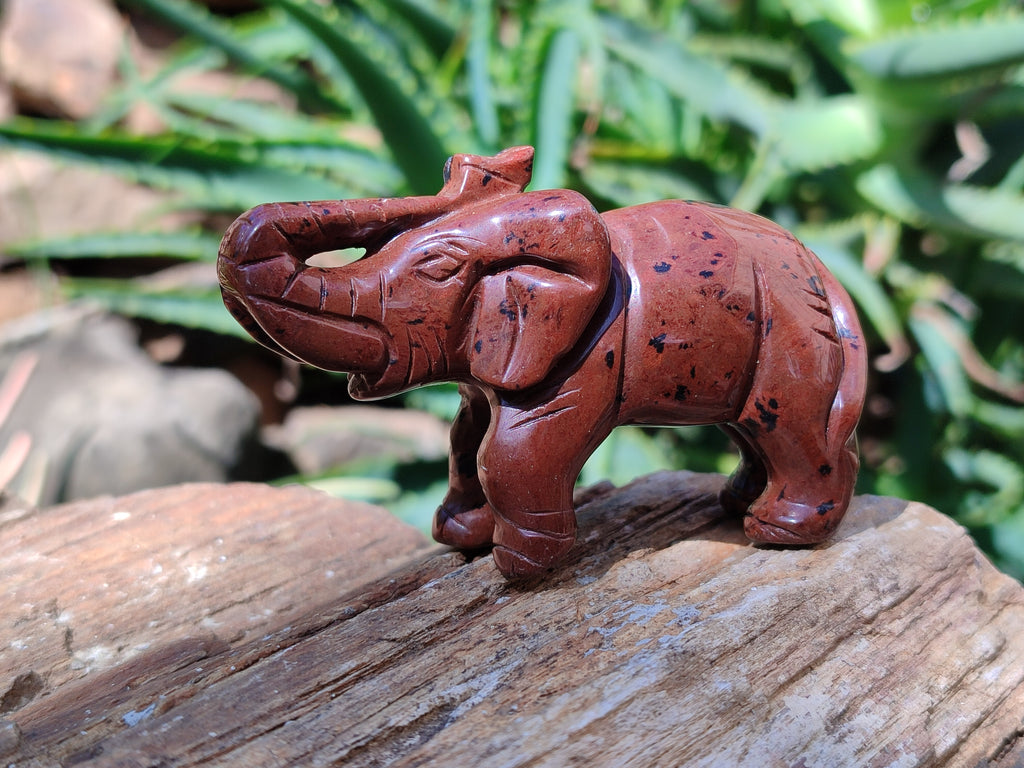 Polished Mahogany Obsidian Elephant Carving - sold per item - From USA - Toprock Gemstones and Minerals 