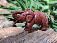 Polished Mahogany Obsidian Elephant Carving - sold per item - From USA