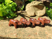 Polished Mahogany Obsidian Elephant Carving - sold per item - From USA