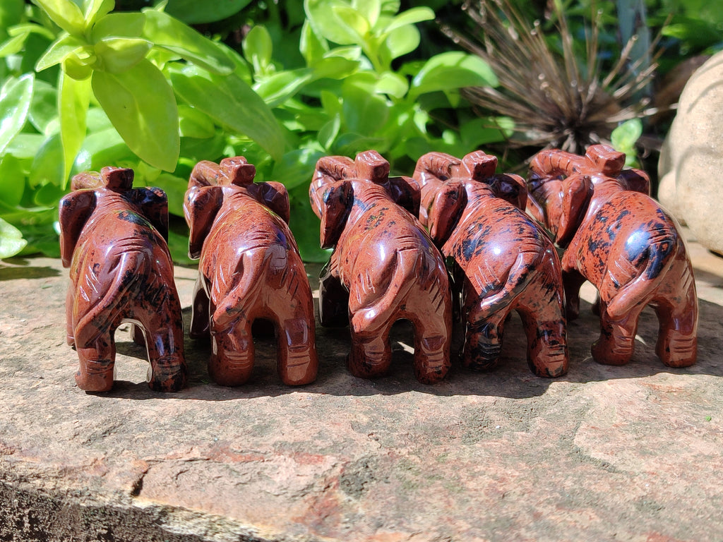 Polished Mahogany Obsidian Elephant Carving - sold per item - From USA - Toprock Gemstones and Minerals 