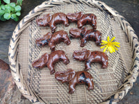 Polished Mahogany Obsidian Elephant Carving - sold per item - From USA