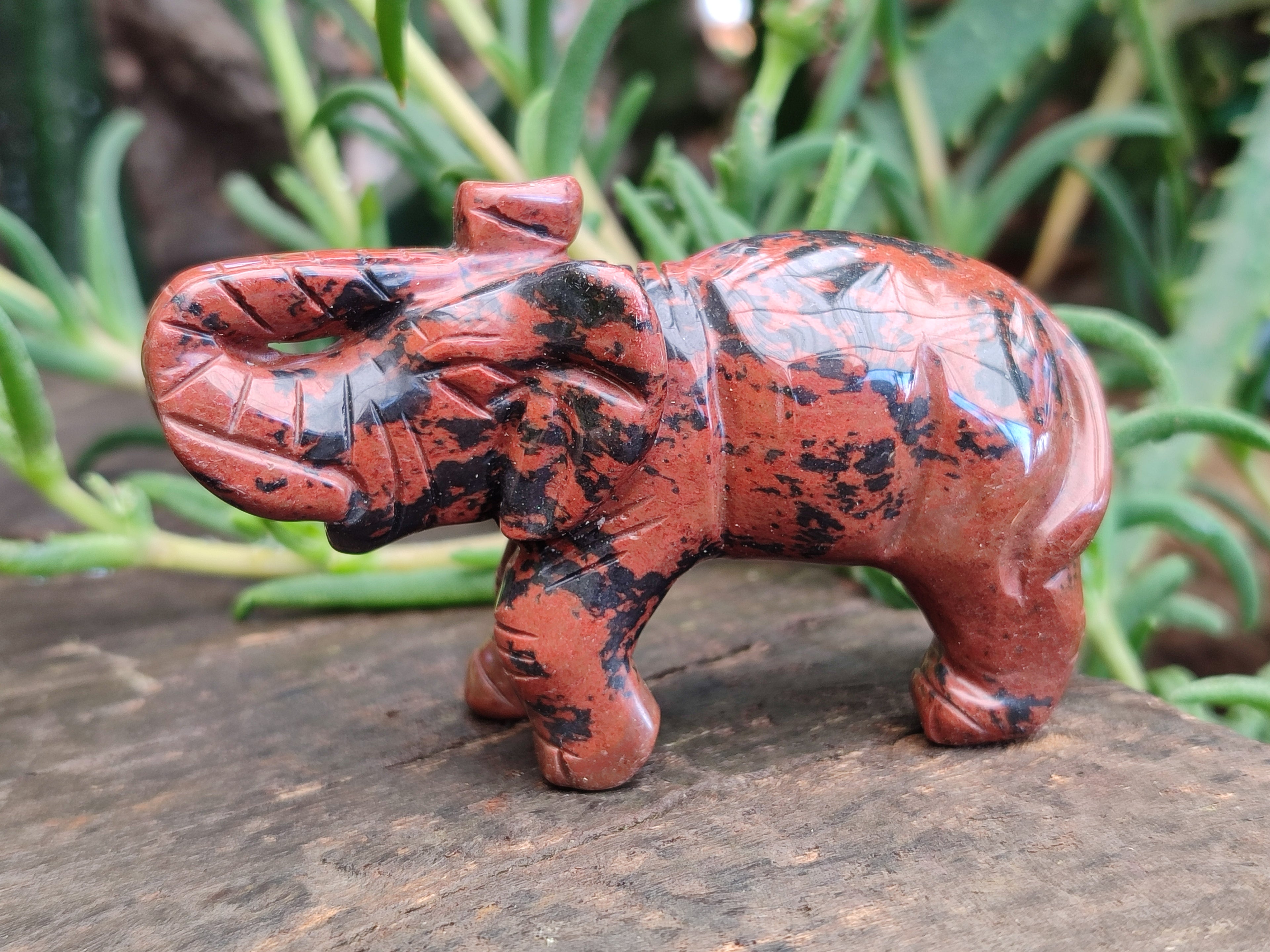 Polished Mahogany Obsidian Elephant Carving - sold per item - From USA - Toprock Gemstones and Minerals 