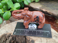 Polished Mahogany Obsidian Elephant Carving - sold per item - From USA
