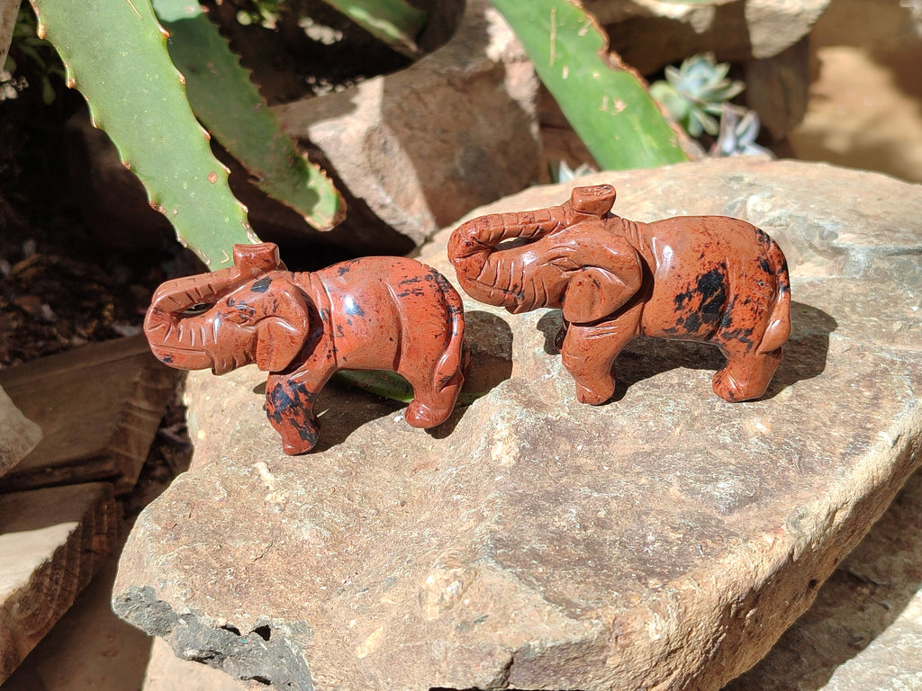 Polished Mahogany Obsidian Elephant Carving - sold per item - From USA - Toprock Gemstones and Minerals 