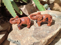 Polished Mahogany Obsidian Elephant Carving - sold per item - From USA