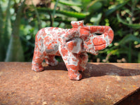 Polished Brecciated Jasper Elephant Carving - sold per item - From South Africa