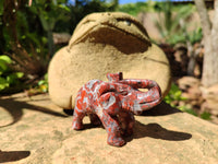Polished Brecciated Jasper Elephant Carving - sold per item - From South Africa