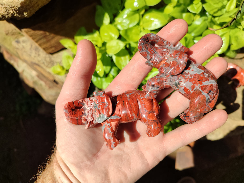 Polished Brecciated Jasper Elephant Carving - sold per item - From South Africa - Toprock Gemstones and Minerals 