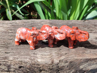 Polished Brecciated Jasper Elephant Carving - sold per item - From South Africa