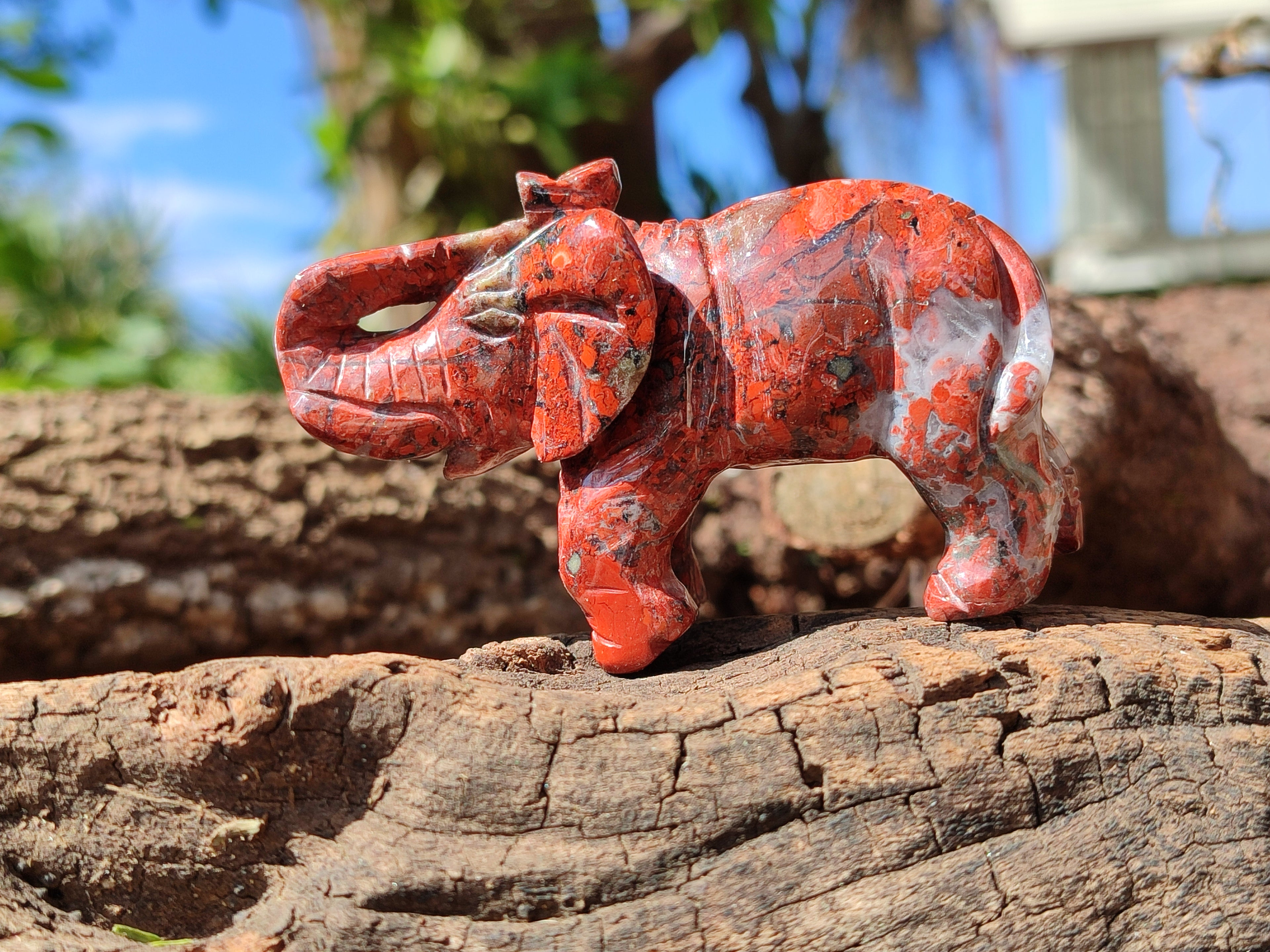Polished Brecciated Jasper Elephant Carving - sold per item - From South Africa - Toprock Gemstones and Minerals 