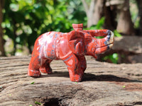 Polished Brecciated Jasper Elephant Carving - sold per item - From South Africa