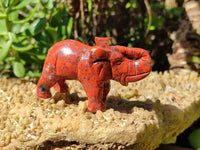 Polished Brecciated Jasper Elephant Carving - sold per item - From South Africa