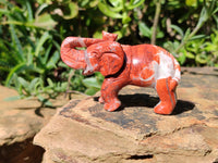 Polished Brecciated Jasper Elephant Carving - sold per item - From South Africa