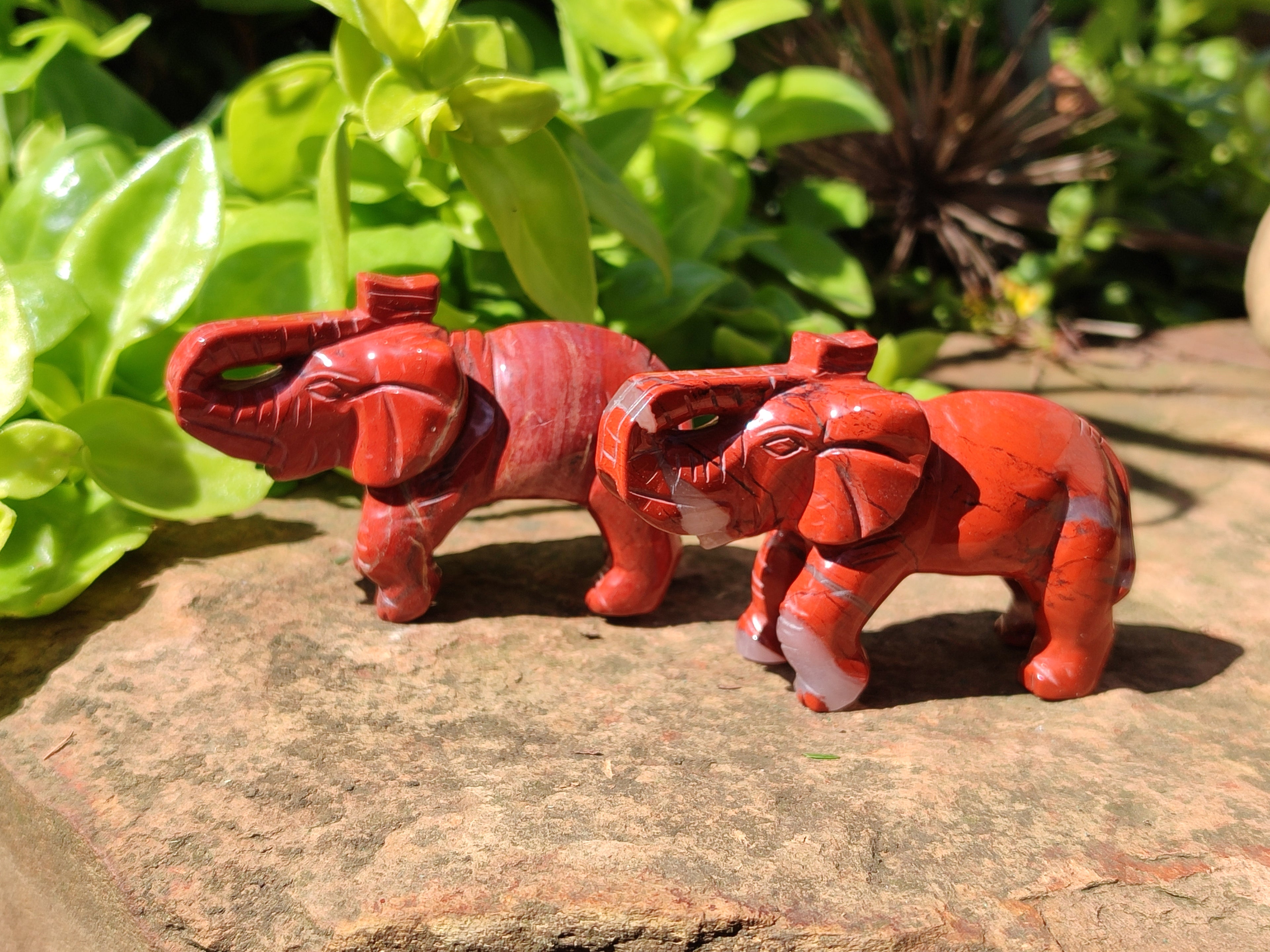 Polished Red Jasper Elephant Carving - sold per item - From South Africa - Toprock Gemstones and Minerals 