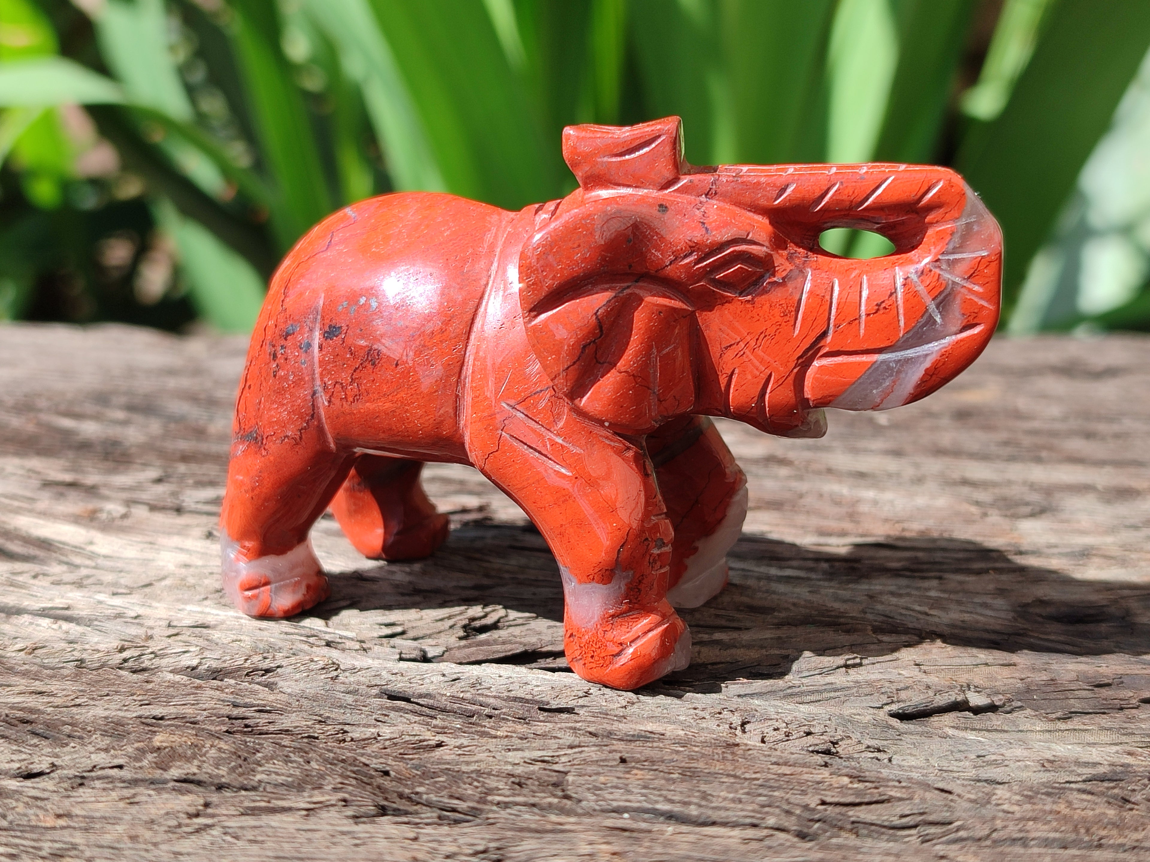 Polished Red Jasper Elephant Carving - sold per item - From South Africa - Toprock Gemstones and Minerals 