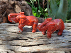 Polished Red Jasper Elephant Carving - sold per item - From South Africa - Toprock Gemstones and Minerals 