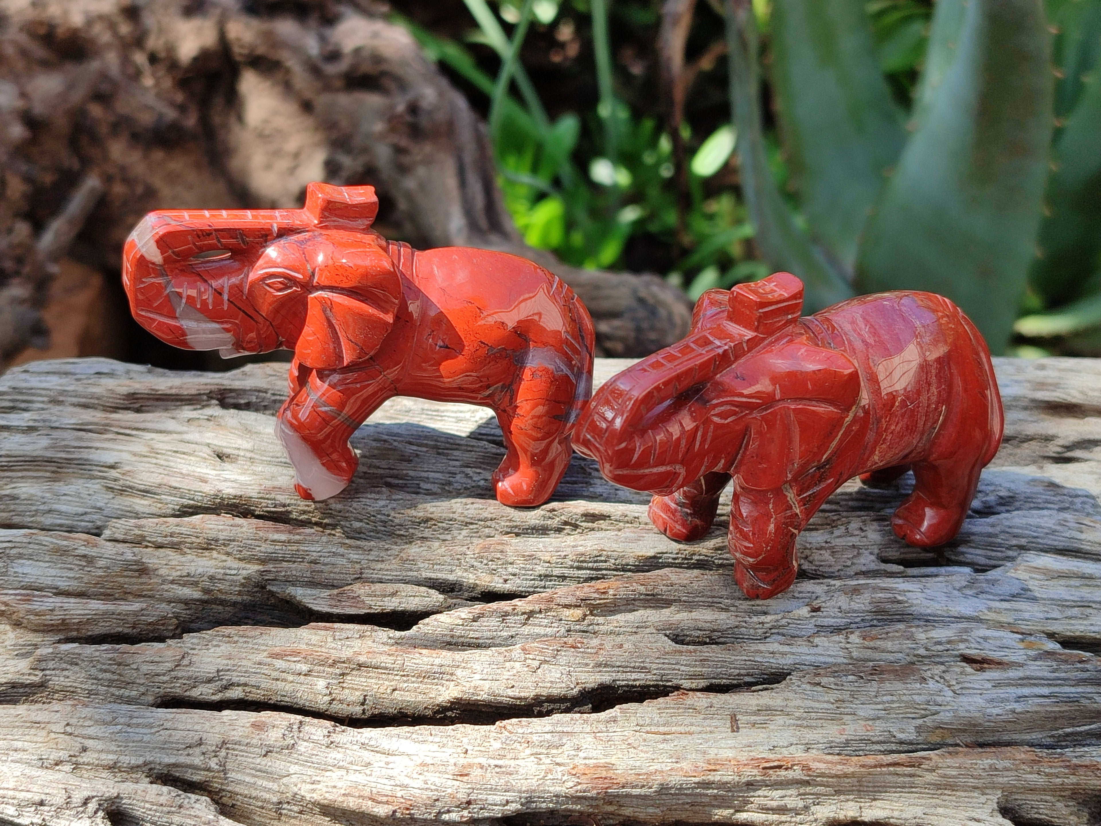 Polished Red Jasper Elephant Carving - sold per item - From South Africa - Toprock Gemstones and Minerals 