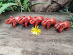 Polished Red Jasper Elephant Carving - sold per item - From South Africa - Toprock Gemstones and Minerals 