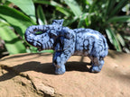 Polished Snowflake Obsidian Elephant Carving - sold per item - From Mexico - Toprock Gemstones and Minerals 