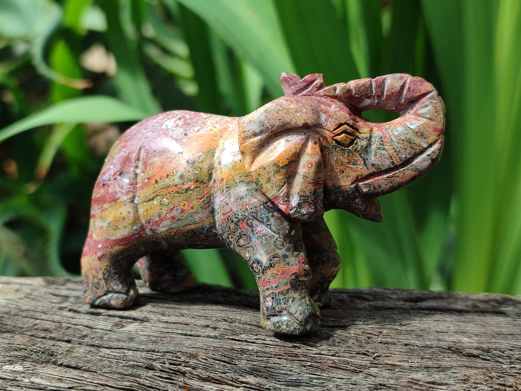 Polished Snakeskin Rhyolite Jasper Elephant Carving - sold per item - From Australia - Toprock Gemstones and Minerals 